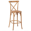 Bourton Light Oak Cross Back Bar Stool by Lavishway | Bar Stools-51153
