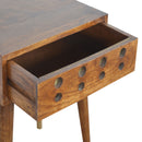 Brass Inlay Cut 1 Drawer Chestnut Bedside by Lavishway | Bedside Tables-22021