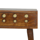 Brass Inlay Cut 1 Drawer Chestnut Bedside by Lavishway | Bedside Tables-22018