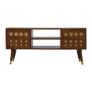 Brass Inlay Cut 4 Drawer TV Unit With Storage by Lavishway | TV Units Cabinets-22000