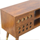 Brass Inlay Cut 4 Drawer TV Unit With Storage by Lavishway | TV Units Cabinets-22002