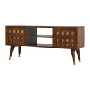 Brass Inlay Cut 4 Drawer TV Unit With Storage by Lavishway | TV Units Cabinets-22001