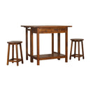 Breakfast 2 Stools Chestnut Table by Lavishway | -21976