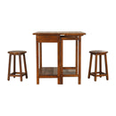 Breakfast 2 Stools Chestnut Table by Lavishway | -21978