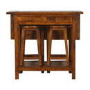 Breakfast 2 Stools Chestnut Table by Lavishway | -21975