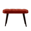 Bourton Red Velvet Deep Button Bench by Lavishway | Benches & Storage Benches-21750