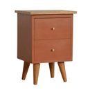 Bourton Red Painted 2 Drawers Bedside Table by Lavishway | Bedside Tables-21724
