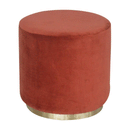 Bourton Brick Red Velvet Footstool by Lavishway | Footstool-21665