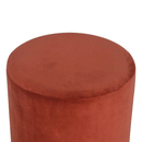 Bourton Brick Red Velvet Footstool by Lavishway | Footstool-21667