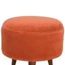 Bourton Red Velvet Nordic Style Footstool by Lavishway | Footstool-21627