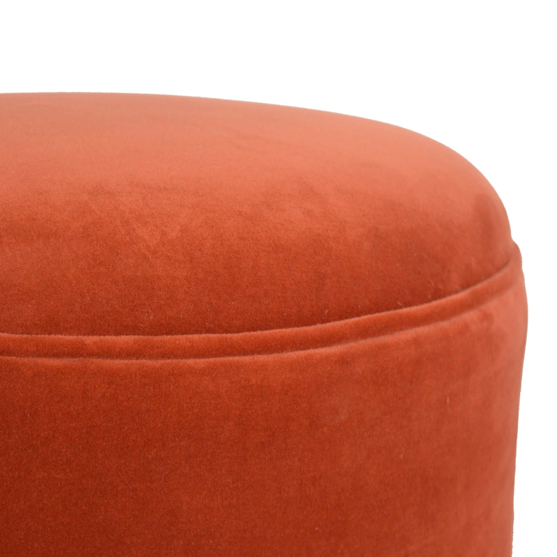 Bourton Red Velvet Nordic Style Footstool by Lavishway | Footstool-21631