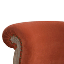 Bourton Brick Red Velvet Accent Chair by Lavishway | Bedroom Chairs-21598