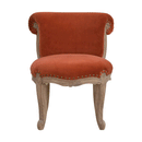 Bourton Brick Red Velvet Accent Chair by Lavishway | Bedroom Chairs-21595