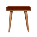 Bourton Brick Red Velvet Tray Style Footstool by Lavishway | Footstool-21574