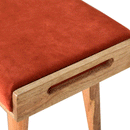 Bourton Brick Red Velvet Tray Style Footstool by Lavishway | Footstool-21577