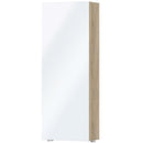 Bright Oak Finish Tall Shoe Rack Cabinet by Lavishway | Shoe Cabinets-44033