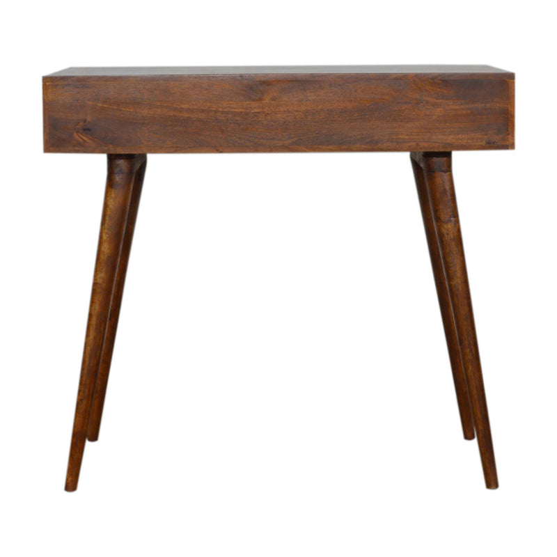 Bristol Chestnut Finish 1 Carved Drawer Desk by Lavishway | Reclaimed Wood Desks-57215