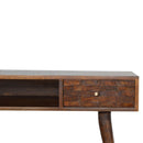 Bristol Chestnut Finish 1 Carved Drawer Desk by Lavishway | Reclaimed Wood Desks-57212