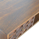 Bristol Chestnut Finish 1 Carved Drawer Desk by Lavishway | Reclaimed Wood Desks-57211
