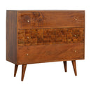 Bristol Solid Wood Carved 3 Chest Of Drawers by Lavishway | Chest Of Drawers-57228