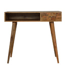 Bristol Oak Finish 1 Carved Drawer Desk by Lavishway | Reclaimed Wood Desks-57166