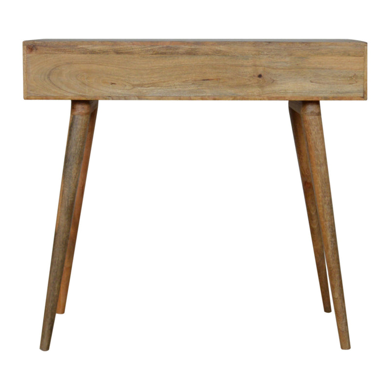 Bristol Oak Finish 1 Carved Drawer Desk by Lavishway | Reclaimed Wood Desks-57172