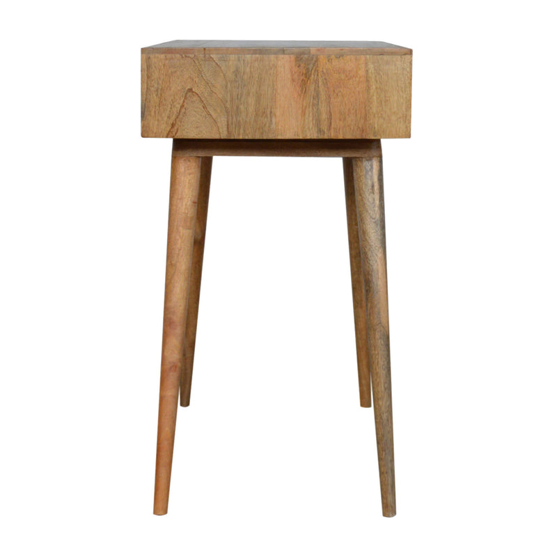 Bristol Oak Finish 1 Carved Drawer Desk by Lavishway | Reclaimed Wood Desks-57171