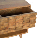 Bristol Oak Carved Drawer Bedside Table by Lavishway | Bedside Tables-57271