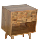 Bristol Oak Carved Drawer Bedside Table by Lavishway | Bedside Tables-57273