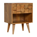 Bristol Oak Carved Drawer Bedside Table by Lavishway | Bedside Tables-57269