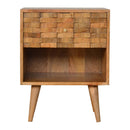 Bristol Oak Carved Drawer Bedside Table by Lavishway | Bedside Tables-57270