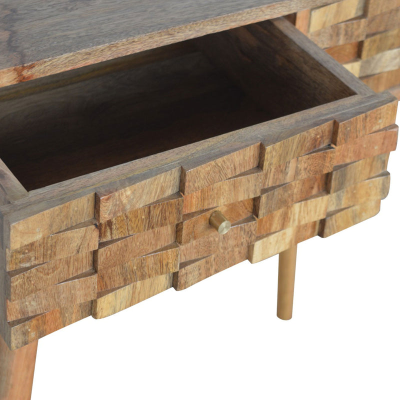 Bristol Oak Finish 2 Drawers Console Table by Lavishway | Hallway Console Table-57196