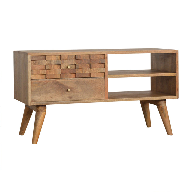 Bristol Oak Finish 2 Drawers Wooden TV Unit by Lavishway | TV Units Cabinets-57179