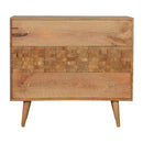 Bristol Oak Finish Carved 3 Chest Of Drawers by Lavishway | Chest Of Drawers-57256