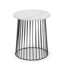 Broadway Round White Lamp Table by Lavishway | Side Tables-20924
