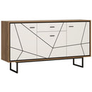Brolo Walnut & High Gloss White Sideboard by Lavishway | Sideboards-42297