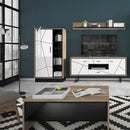 Brolo Walnut & High Gloss White TV Unit by Lavishway | TV Units Cabinets-42304