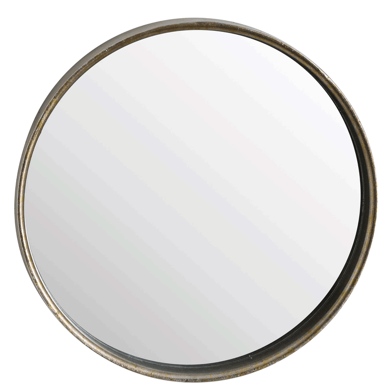 Bronze Narrow Edged Circular Wall Mirror by Lavishway | Wall Mirrors-50466