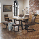 Brooklyn Brown Faux Leather Dining Chair by Lavishway | Dining Chairs-20902