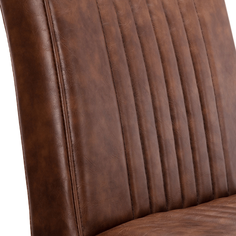 Brooklyn Brown Faux Leather Dining Chair by Lavishway | Dining Chairs-20901