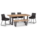 Brooklyn Solid Oak 6 Seater Dining Table by Lavishway | Dining Tables-20887