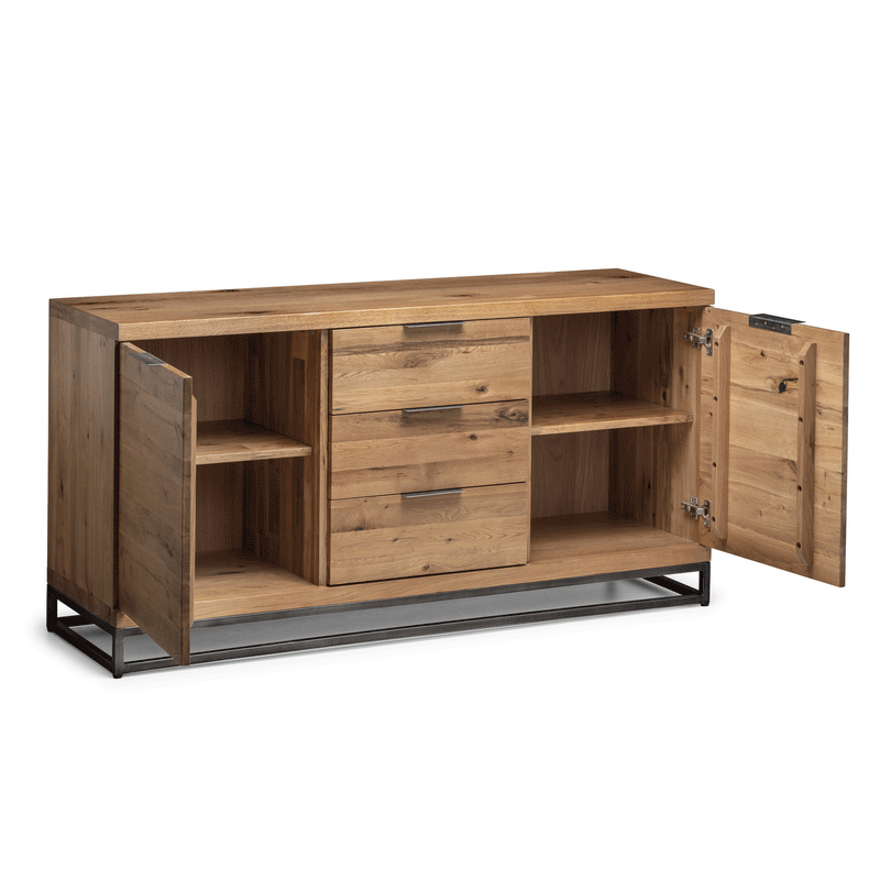 Brooklyn Solid Oak 2 Door 3 Drawer Sideboard by Lavishway | Sideboards-20825