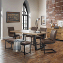 Brooklyn Brown Faux Leather Dining Bench by Lavishway | Dining Benches-20797