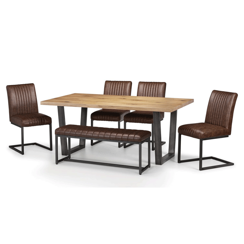 Brooklyn Brown Faux Leather Dining Bench by Lavishway | Dining Benches-20798