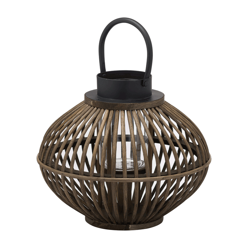 Brown Bamboo Style Wicker Lantern by Lavishway | Candle Holders-50836