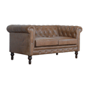 Buoyant Brown Leather 2 Seater Sofa by Lavishway | Leather Sofa-21517