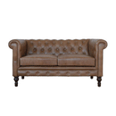 Buoyant Brown Leather 2 Seater Sofa by Lavishway | Leather Sofa-21524