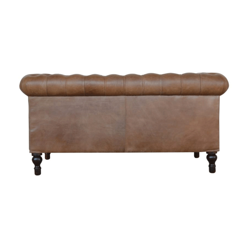 Buoyant Brown Leather 2 Seater Sofa by Lavishway | Leather Sofa-21523