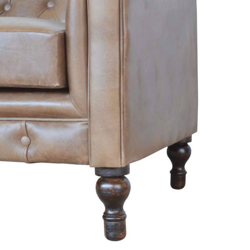 Buoyant Brown Leather 2 Seater Sofa by Lavishway | Leather Sofa-21520