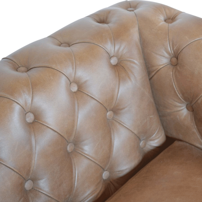 Buoyant Brown Leather 2 Seater Sofa by Lavishway | Leather Sofa-21519